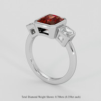 2.41 Ct. Red Garnet Ring, 14K White Gold 2