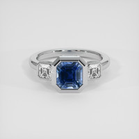 2.83 Ct. Blue Sapphire Ring, 18K White Gold 1