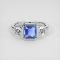 3.04 Ct. Blue Sapphire Ring, 18K White Gold 1