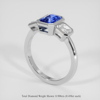 2.33 Ct. Blue Sapphire Ring, 18K White Gold 2