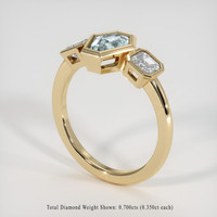 1.12 Ct. Greenish Blue Sapphire Ring, 14K Yellow Gold 2