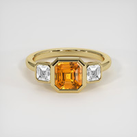 2.38 Ct. Orange Sapphire Ring, 18K Yellow Gold 1