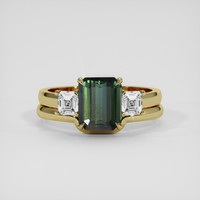 2.44 Ct. Green Sapphire Ring, 18K Yellow Gold 1