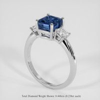 2.83 Ct. Blue Sapphire Ring, Platinum 950 2