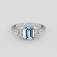 1.50 Ct. Blue Aquamarine Ring, Platinum 950 1