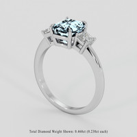 1.50 Ct. Blue Aquamarine Ring, Platinum 950 2