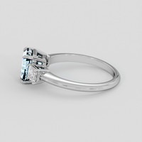 1.50 Ct. Blue Aquamarine Ring, Platinum 950 4