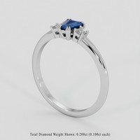 0.54 Ct. Blue Sapphire Ring, Silver 2