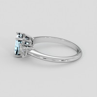 1.50 Ct. Blue Aquamarine Ring, 10K White Gold 4