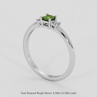0.40 Ct. Green Sapphire Ring, 10K White Gold 2