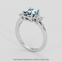 1.50 Ct. Blue Aquamarine Ring, 14K White Gold 2