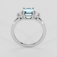 1.50 Ct. Blue Aquamarine Ring, 14K White Gold 3