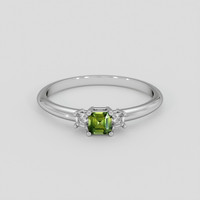 0.40 Ct. Green Sapphire Ring, 14K White Gold 1