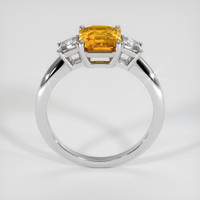 2.53 Ct. Yellowish Orange Sapphire Ring, 18K White Gold 3