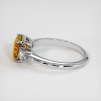 2.53 Ct. Yellowish Orange Sapphire Ring, 18K White Gold 4