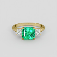 2.46 Ct. Emerald Ring, 18K Yellow Gold 1