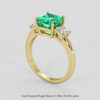 2.46 Ct. Emerald Ring, 18K Yellow Gold 2