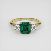 1.25 Ct. Emerald Ring, 18K Yellow Gold 1