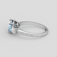 1.44 Ct. Blue Aquamarine Ring, Platinum 950 4
