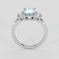 1.44 Ct. Blue Aquamarine Ring, 10K White Gold 3