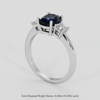 1.63 Ct. Blue Spinel Ring, 10K White Gold 2
