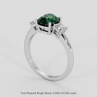 1.56 Ct. Bluish Green Tourmaline Ring, 10K White Gold 2