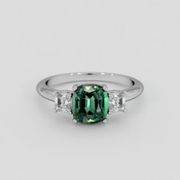 1.56 Ct. Bluish Green Tourmaline Ring, 14K White Gold 1