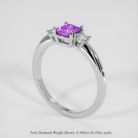 1.23 Ct. Purple Sapphire Ring, 14K White Gold 2
