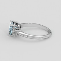 1.44 Ct. Blue Aquamarine Ring, 18K White Gold 4