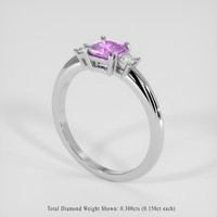 1.04 Ct. Purple Sapphire Ring, 18K White Gold 2