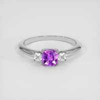 1.23 Ct. Purple Sapphire Ring, 18K White Gold 1