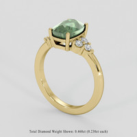 1.09 Ct. Bluish Green Sapphire Ring, 10K Yellow Gold 2