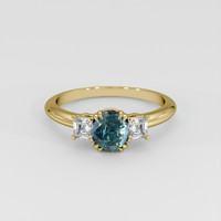 1.51 Ct. Bluish Green Sapphire Ring, 14K Yellow Gold 1