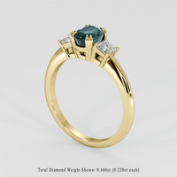 1.51 Ct. Bluish Green Sapphire Ring, 14K Yellow Gold 2