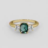 1.09 Ct. Bluish Green Sapphire Ring, 14K Yellow Gold 1