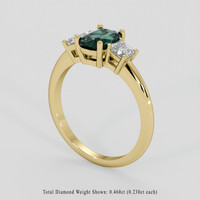 1.09 Ct. Bluish Green Sapphire Ring, 14K Yellow Gold 2