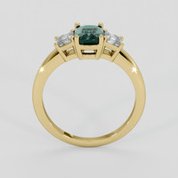 1.09 Ct. Bluish Green Sapphire Ring, 14K Yellow Gold 3