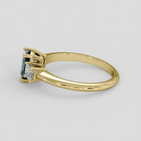 1.09 Ct. Bluish Green Sapphire Ring, 14K Yellow Gold 4
