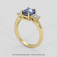 1.61 Ct. Blue Sapphire Ring, 14K Yellow Gold 2