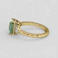 1.09 Ct. Bluish Green Sapphire Ring, 18K Yellow Gold 4