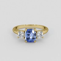 1.61 Ct. Blue Sapphire Ring, 18K Yellow Gold 1