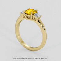 0.95 Ct. Yellowish Orange Sapphire Ring, 18K Yellow Gold 2