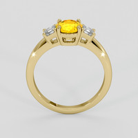 0.95 Ct. Yellowish Orange Sapphire Ring, 18K Yellow Gold 3