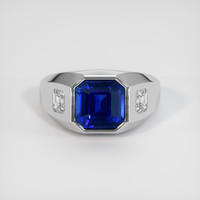 4.08 Ct. Blue Sapphire Ring, Platinum 950 1