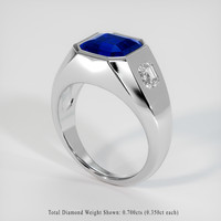 4.08 Ct. Blue Sapphire Ring, 14K White Gold 2