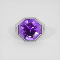 19.75 Ct. Pinkish Purple Amethyst Ring, 18K White Gold 1