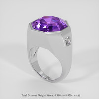 19.75 Ct. Pinkish Purple Amethyst Ring, 18K White Gold 2