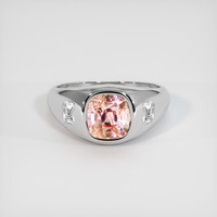 2.33 Ct. Padparadscha Sapphire Ring, 18K White Gold 1