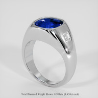 7.52 Ct. Blue Sapphire Ring, 18K White Gold 2