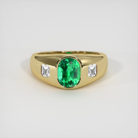 1.29 Ct. Emerald Ring, 18K Yellow Gold 1